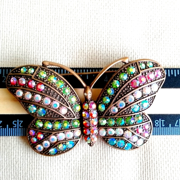 KIRKS FOLLY LARGE BUTTERFLY PIN - Picture 4 of 6